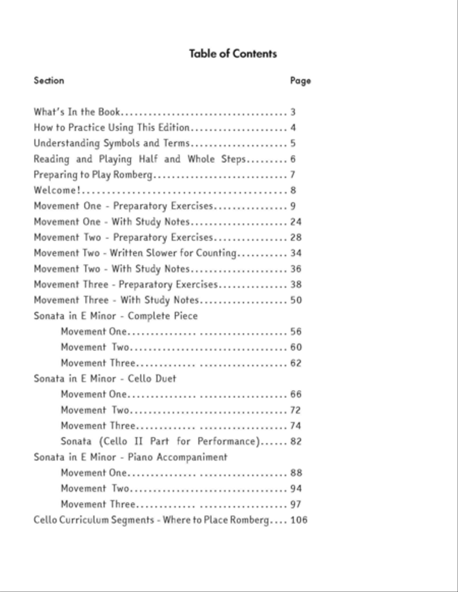 The Romberg Cello Sonata in E Minor Practice Edition Cello Solo scores gallery preview page 2