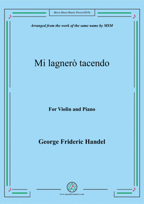 Handel-Mi lagnerò tacendo,for Violin and Piano
