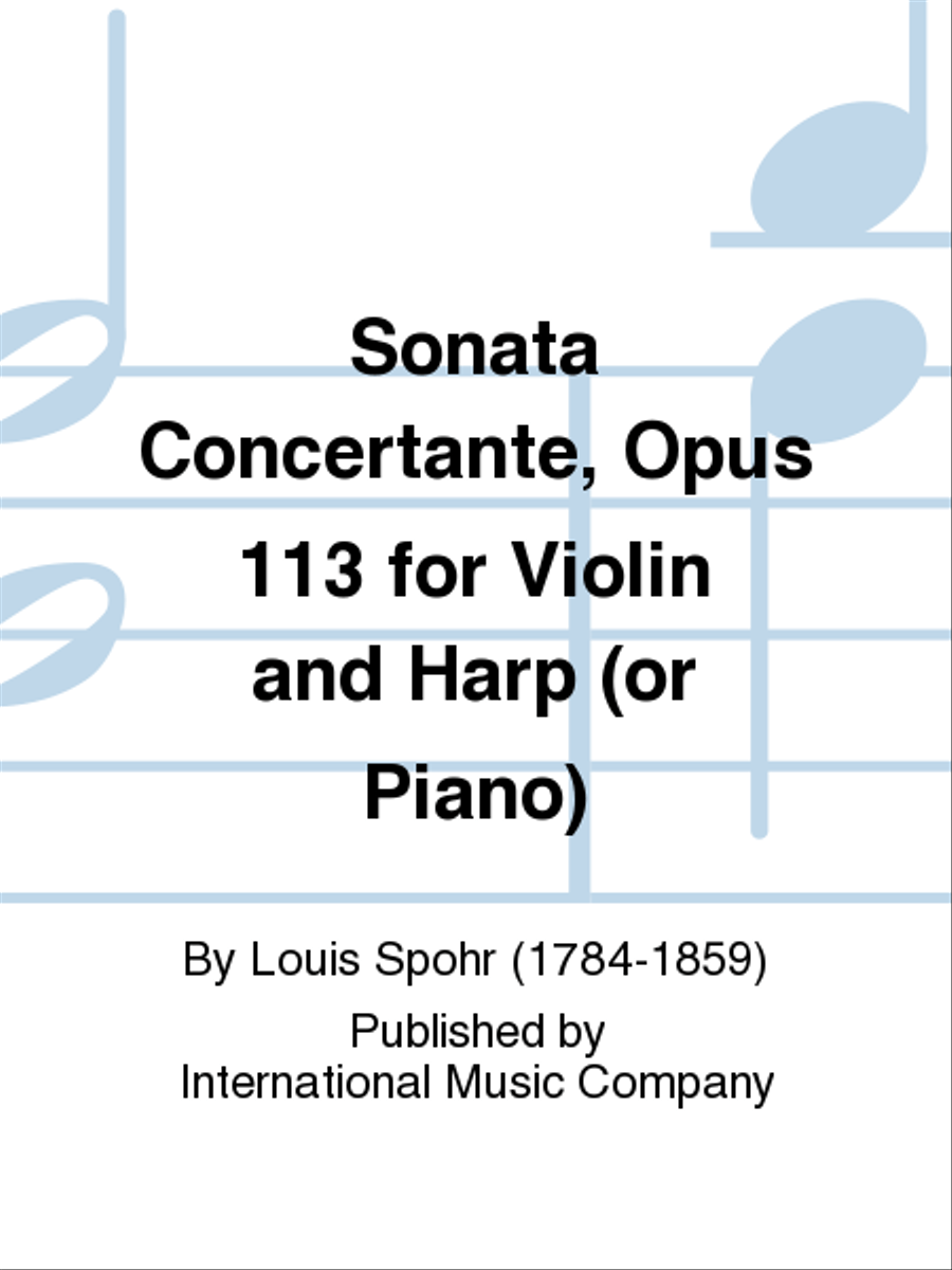 Sonata Concertante, Opus 113 For Violin And Harp (Or Piano) Harp scores gallery preview page 1
