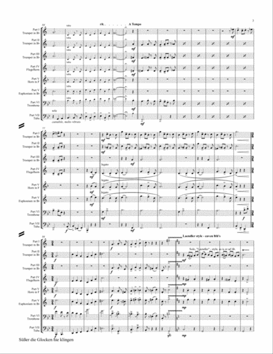 Süßer die Glocken nie klingen - German Christmas song - 7 Parts - Brass Ensemble Brass Ensemble scores gallery preview page 3