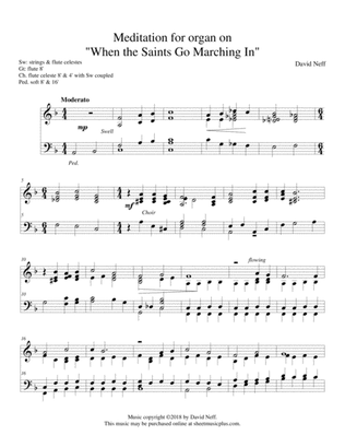 Meditation for Organ on "When the Saints Go Marching In"
