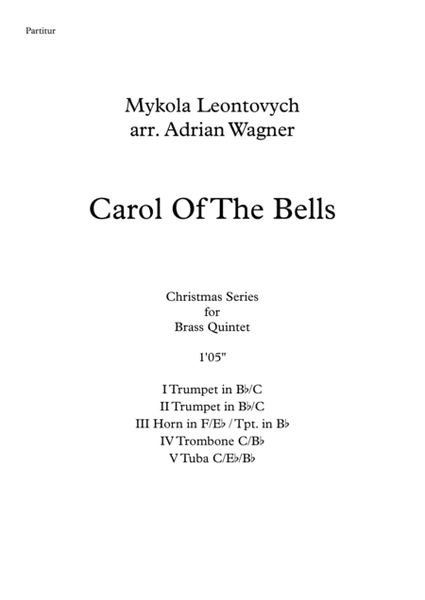 "Carol Of The Bells" Brass Quintet arr. Adrian Wagner image number null