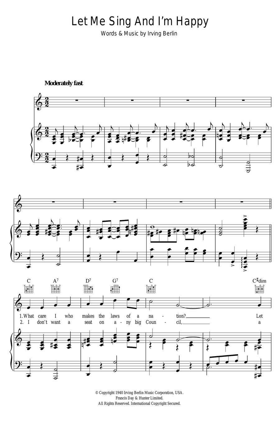 Let Me Sing And I'm Happy Piano, Vocal scores gallery preview page 1