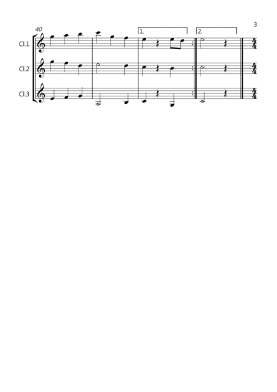 8 Easy Christmas Trios for Clarinet 8 Easy Christmas Trios for Clarinet Clarinet Solo scores gallery preview page 3
