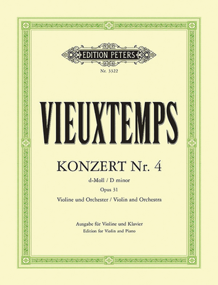 Book cover for Violin Concerto No. 4 in D minor Op. 31 (Edition for Violin and Piano)