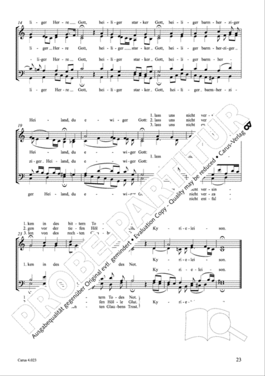 Luther Lieder in settings by J. S. Bach for mixed choir SATB 4-Part scores gallery preview page 24