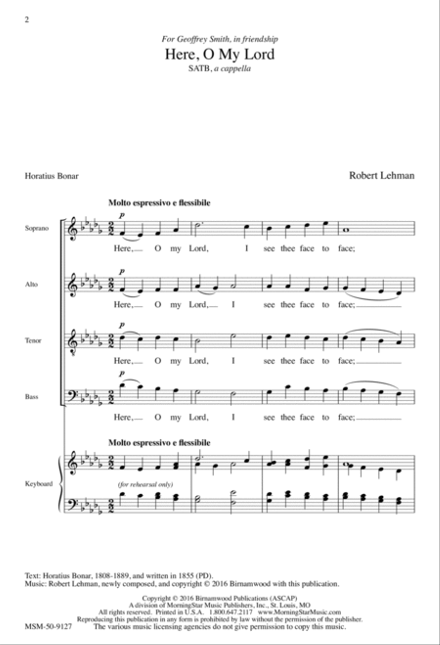 Here, O My Lord 4-Part scores gallery preview page 2