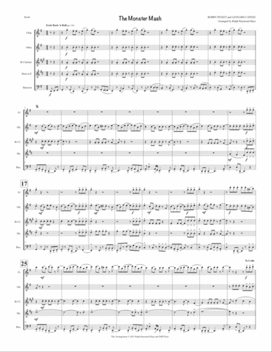 Monster Mash Monster Mash Woodwind Quintet scores gallery preview page 2