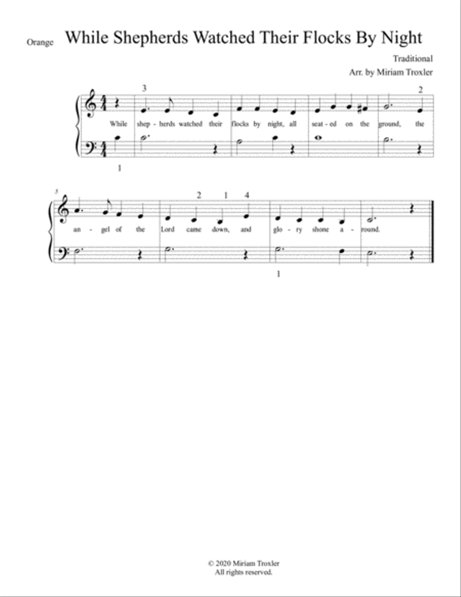 Traditional Christmas Carols for Piano: Orange Set Easy Piano scores gallery preview page 4