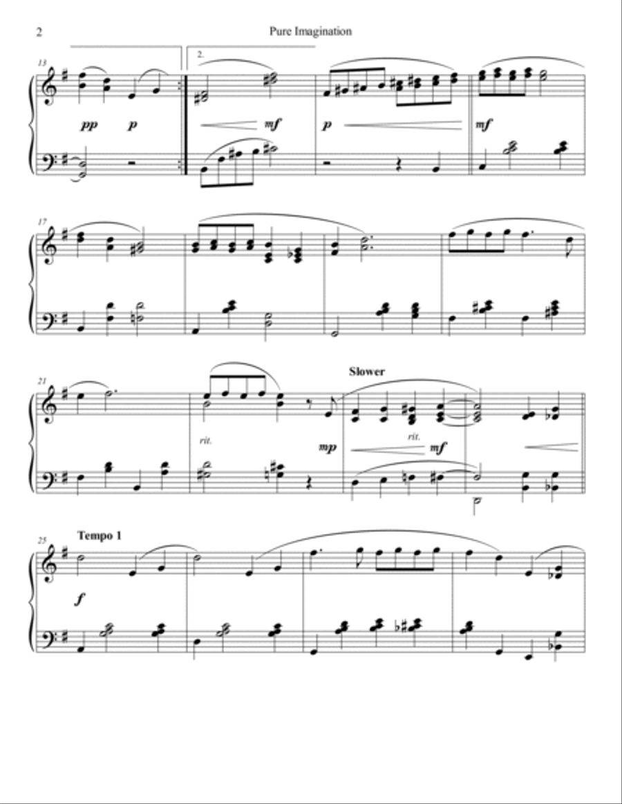 Pure Imagination Pure Imagination Piano Solo scores gallery preview page 3