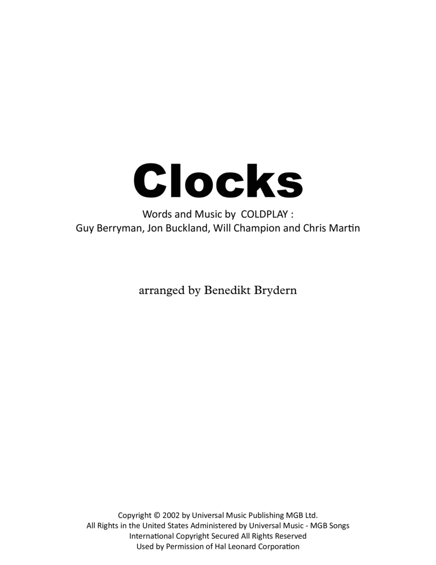 Clocks String Quartet scores gallery preview page 1