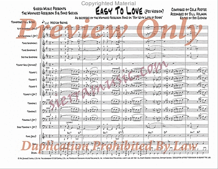 Easy To Love (Pro) Easy To Love (Pro) Big Band scores gallery preview page 2