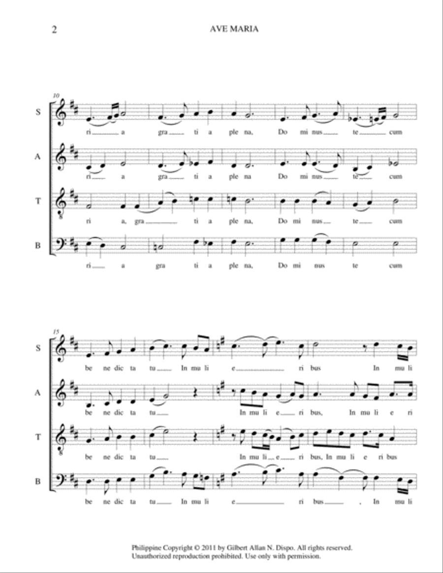 AVE MARIA AVE MARIA 4-Part scores gallery preview page 2