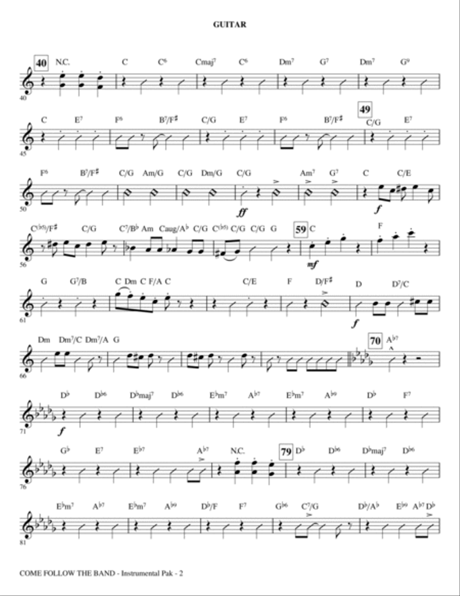 Come Follow The Band - Guitar Choir scores gallery preview page 2