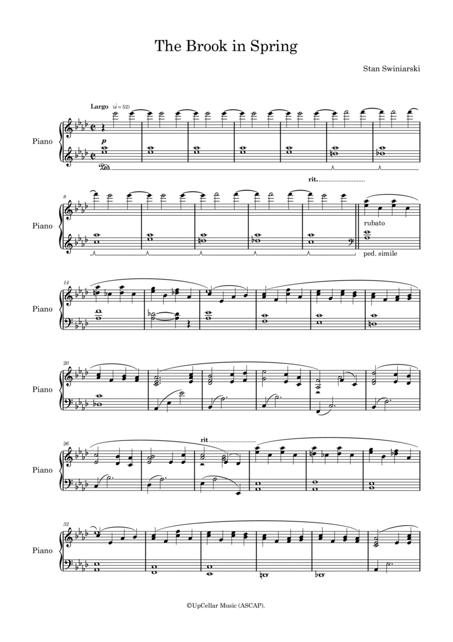 The Brook in Spring Piano Solo scores gallery preview page 1