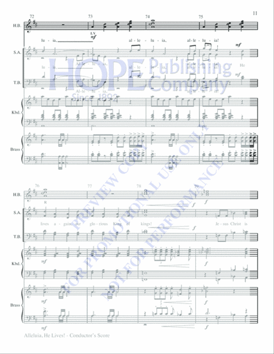 Alleluia, He Lives! Choir scores gallery preview page 11