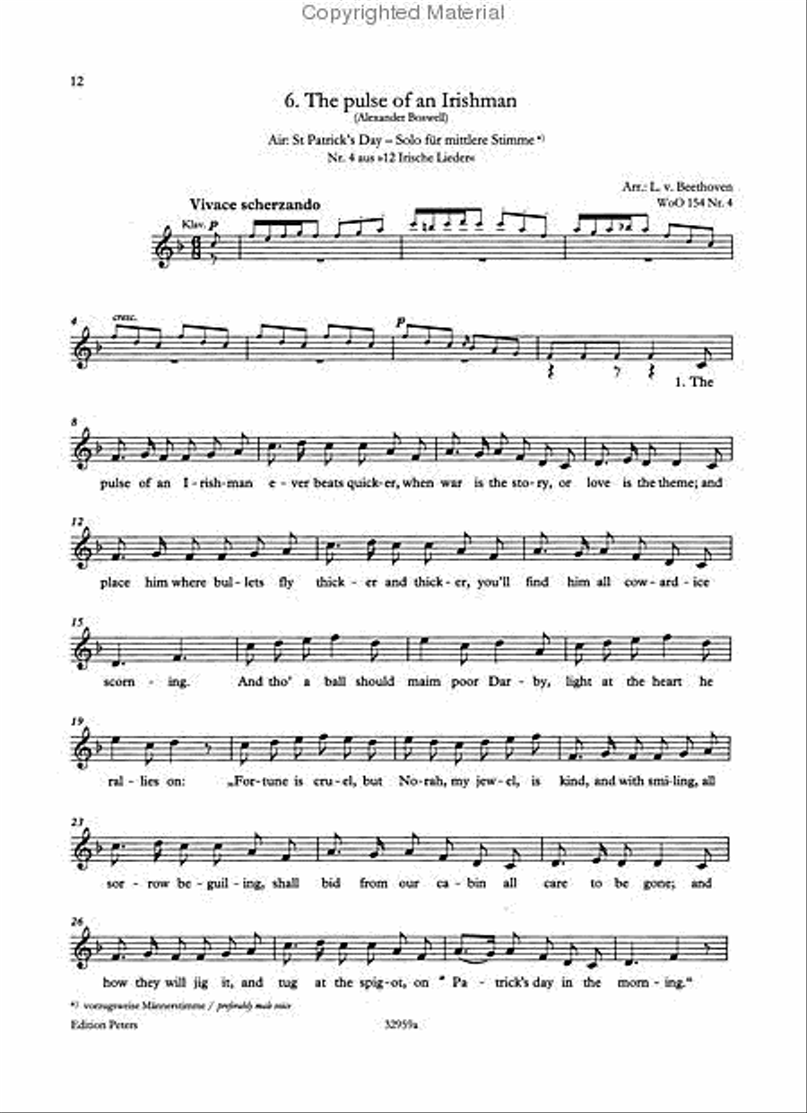 Scottish, Irish and Welsh Songs for 1-3 Voices, Piano, Violin and Cello Voice scores gallery preview page 4