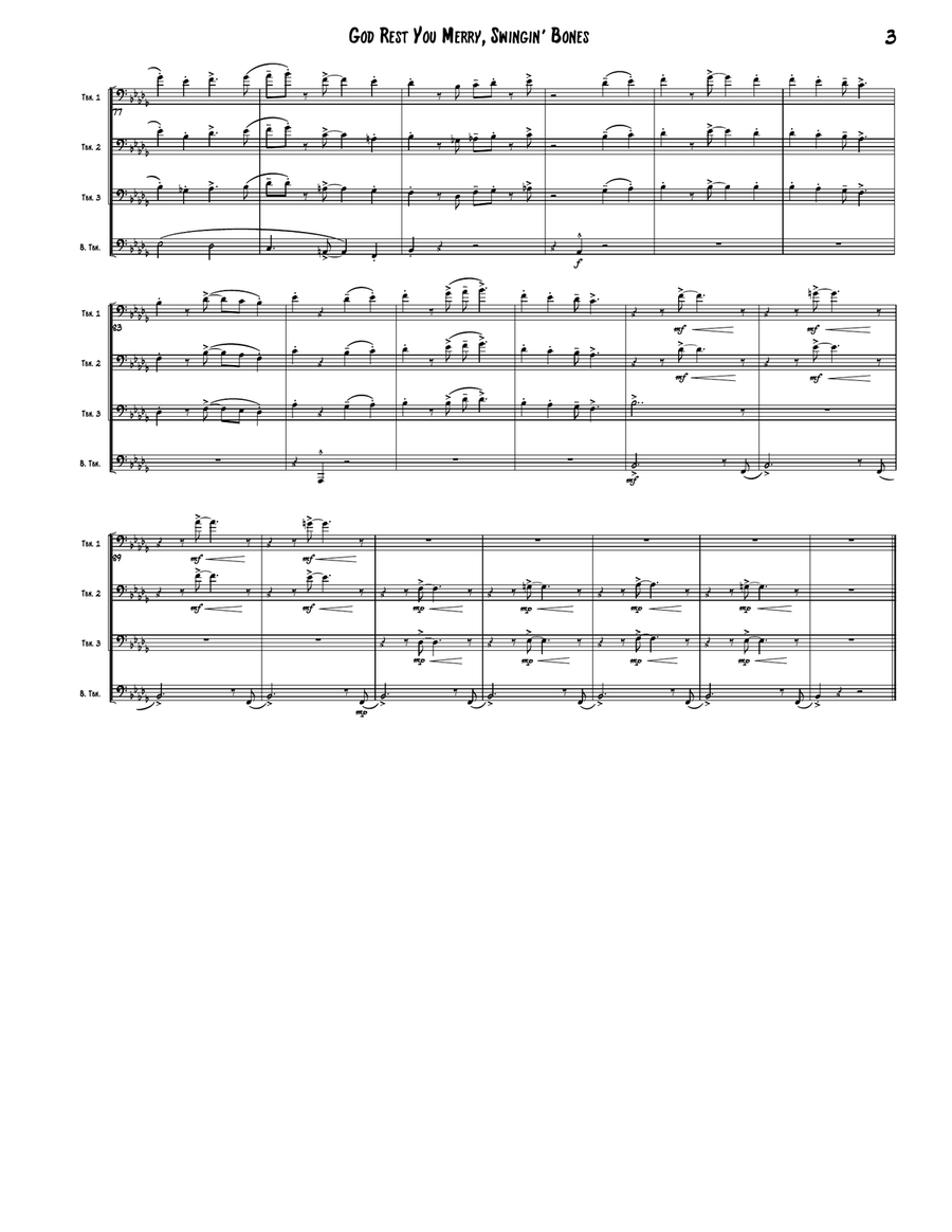 God Rest You Merry, Gentlemen (Trombone Quartet) Brass Quartet scores gallery preview page 3