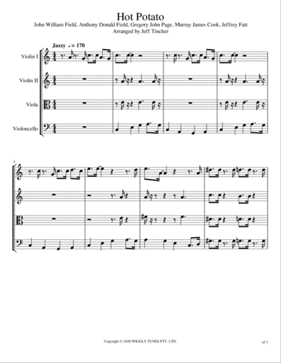Hot Potato String Quartet scores gallery preview page 2