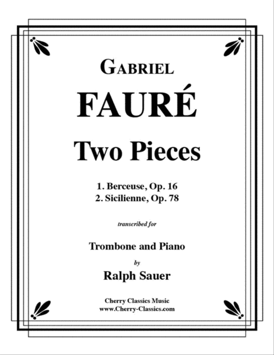 Two Pieces - Sicilienne and Berceuse for Trombone & Piano Piano Accompaniment scores gallery preview page 1