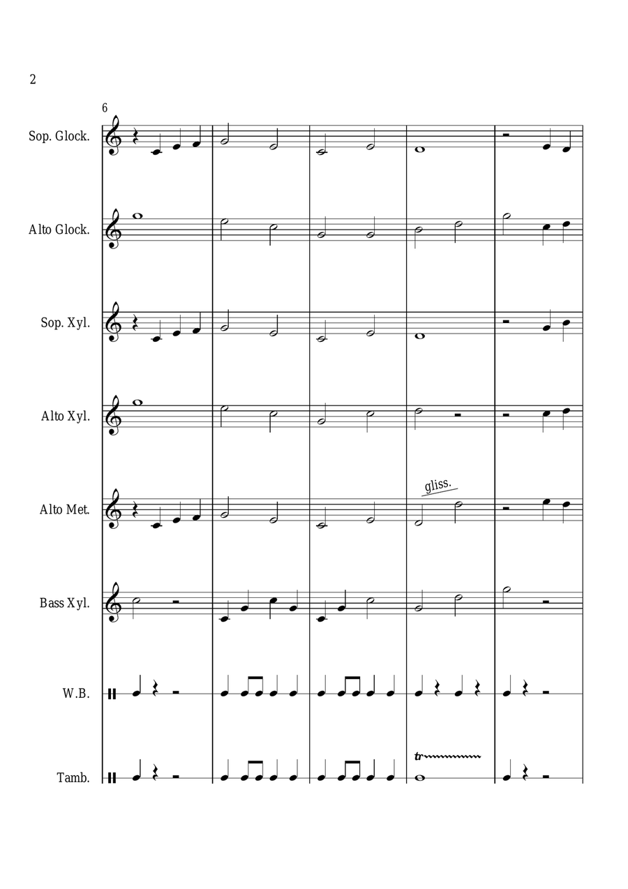 When The Saints Go Marching In - For Orff Ensemble Percussion Ensemble scores gallery preview page 2
