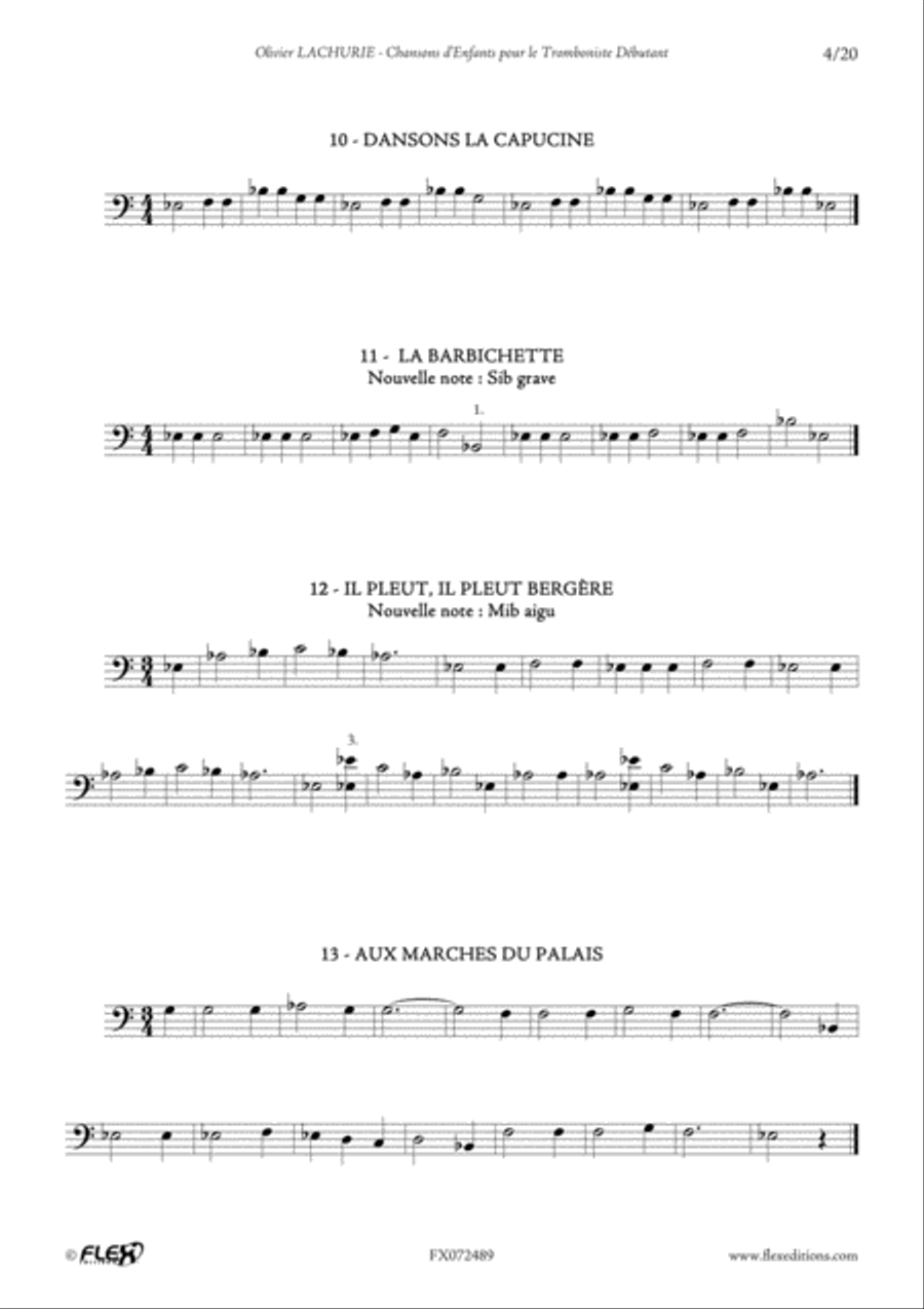 Children's Songs for the Young Trombonist Trombone scores gallery preview page 5