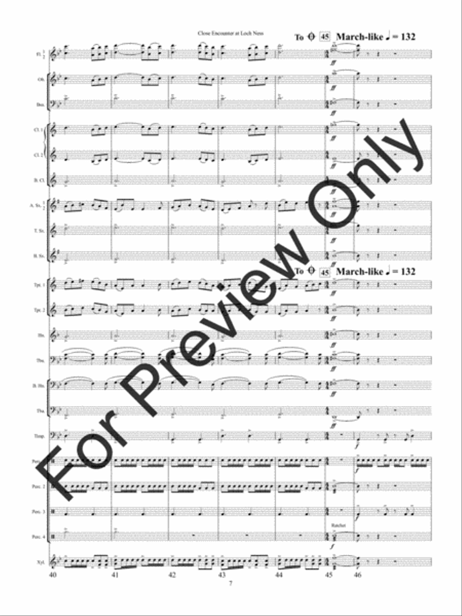 Close Encounter at Loch Ness (Score) Concert Band scores gallery preview page 10