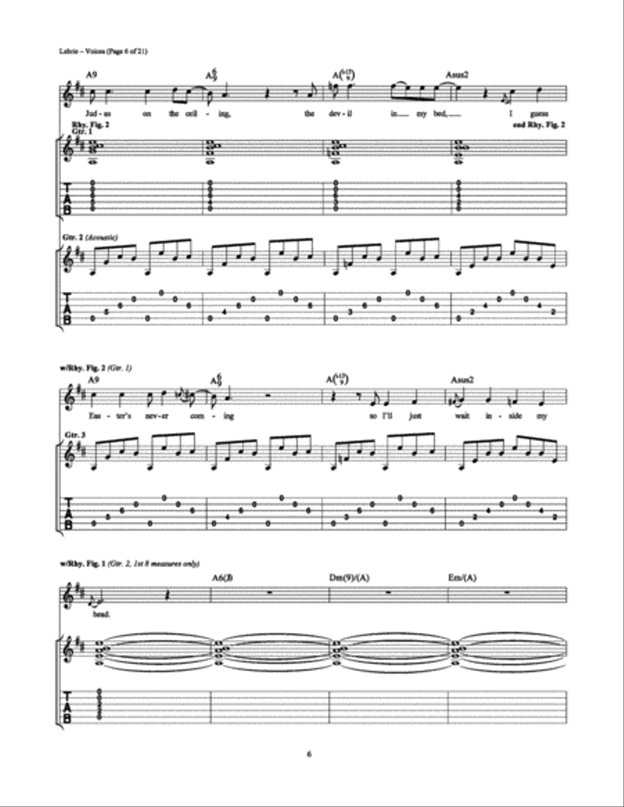 Voices Electric Guitar scores gallery preview page 6