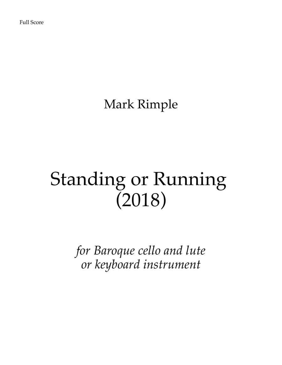 Book cover for Standing or Running