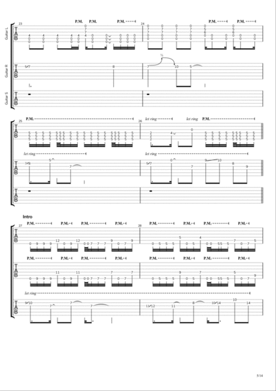 Dare You To Move Guitar Tablature scores gallery preview page 6