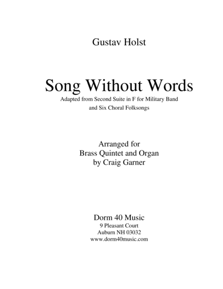Song Without Words (for Brass Quintet and Organ) image number null