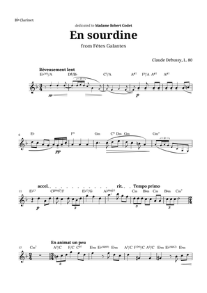 En sourdine by Debussy for Clarinet and Chords