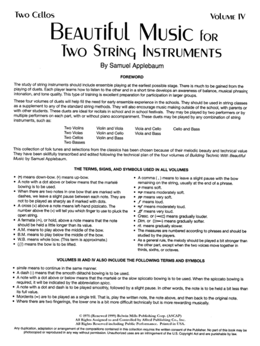Beautiful Music for Two String Instruments, Book 4
