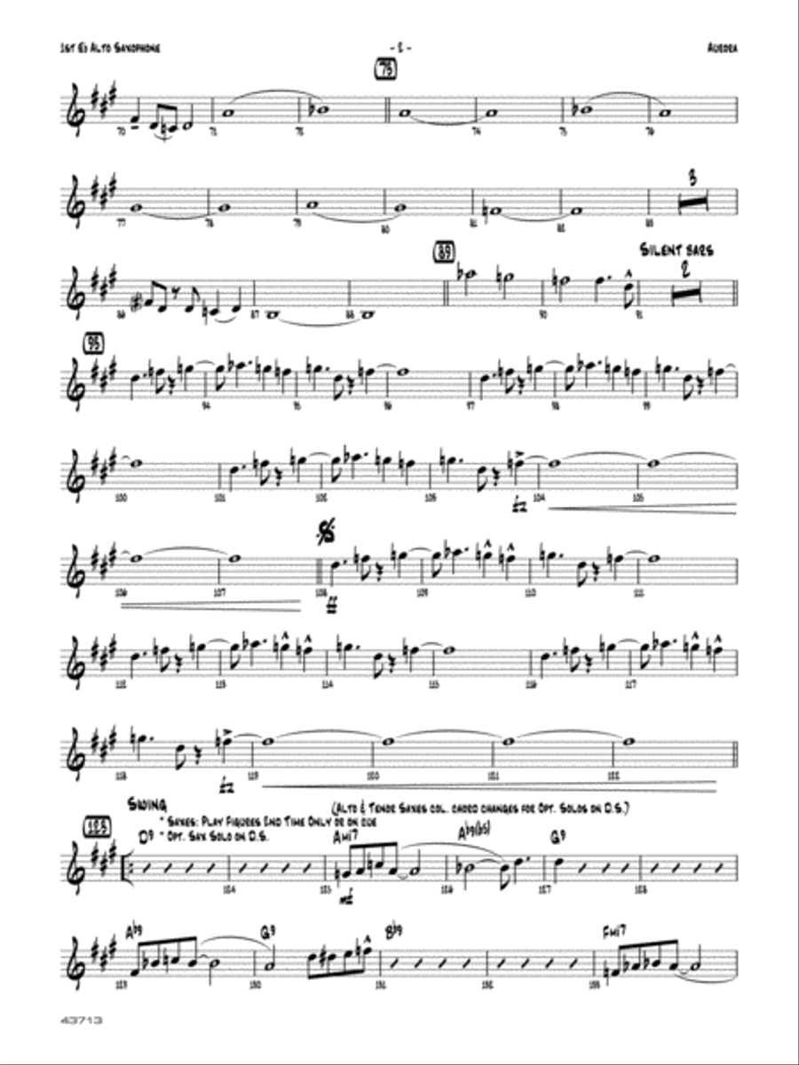 Aurora: E-flat Alto Saxophone Jazz Ensemble scores gallery preview page 2