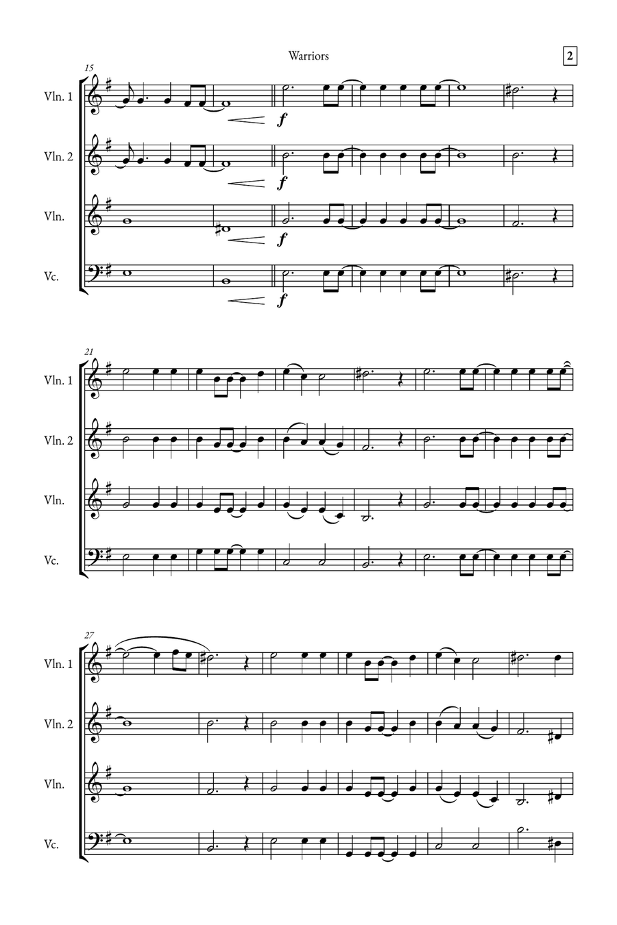 Warriors String Quartet scores gallery preview page 2