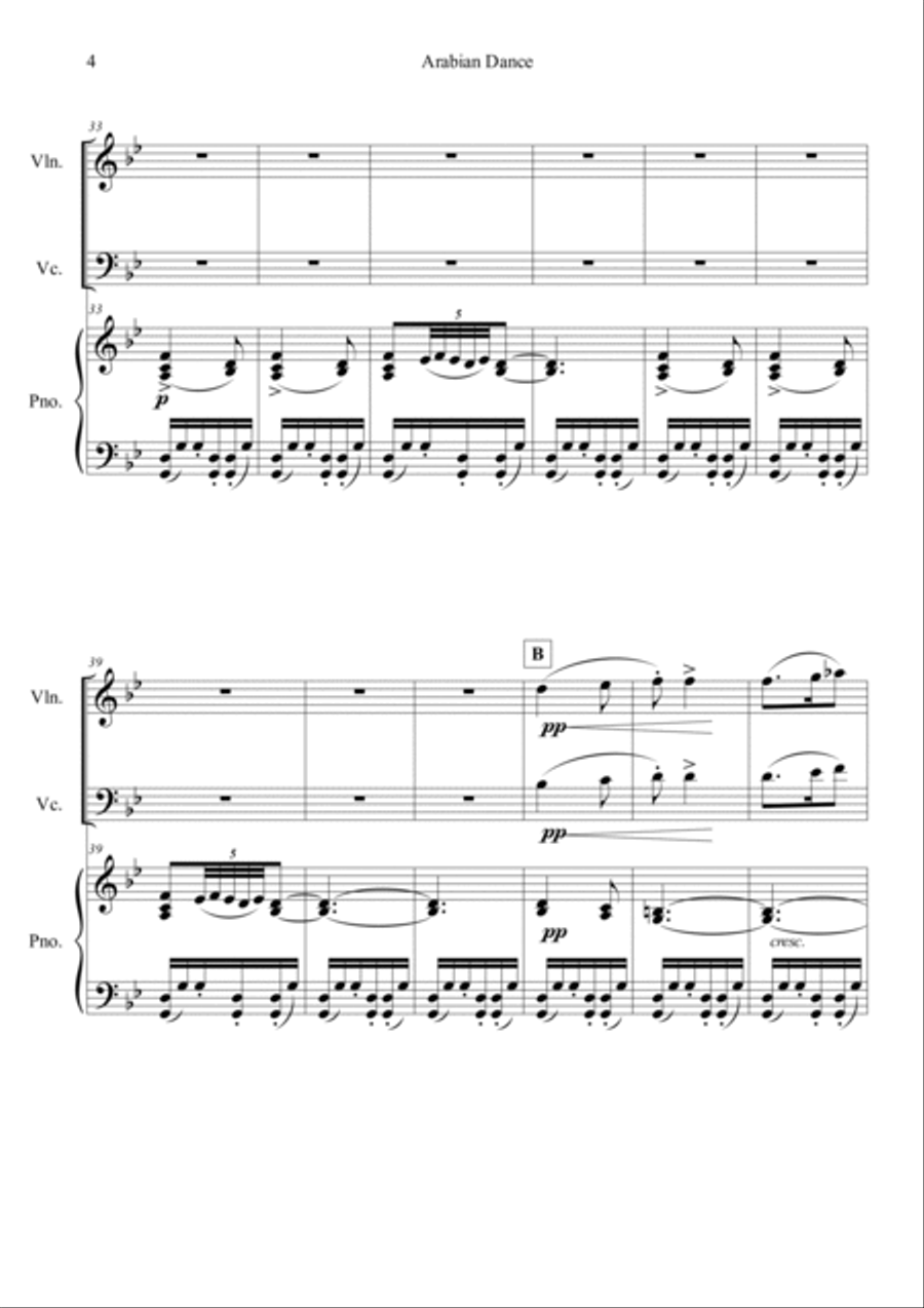 Nutcracker Op.71a - Arabian Dance Piano Trio scores gallery preview page 4