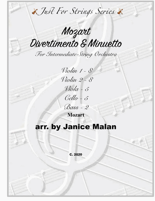 Book cover for Mozart Divertimento and Minuetto for Intermediate String Orchestra