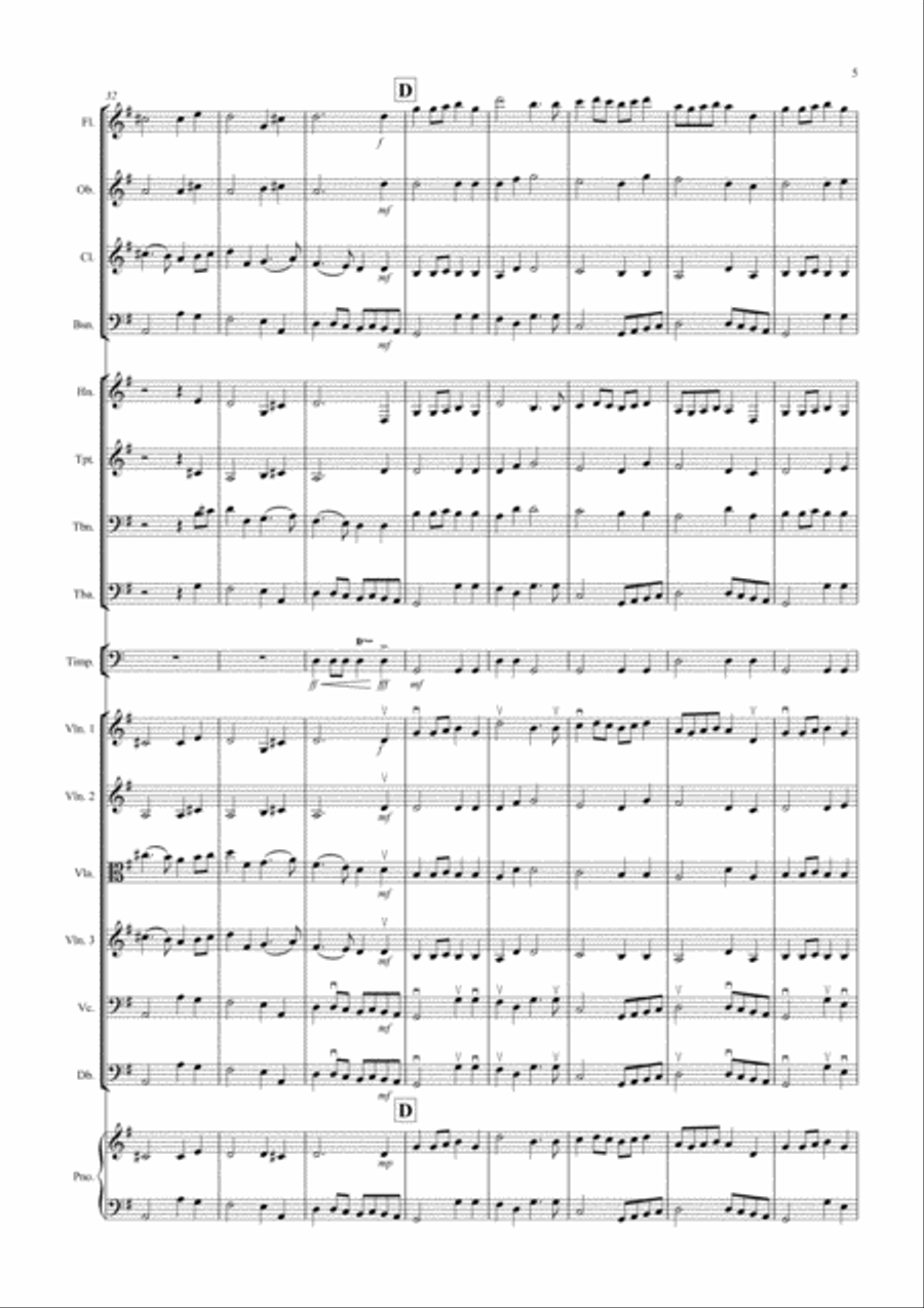 Prelude from Te Deum for School Orchestra Large Ensemble scores gallery preview page 5