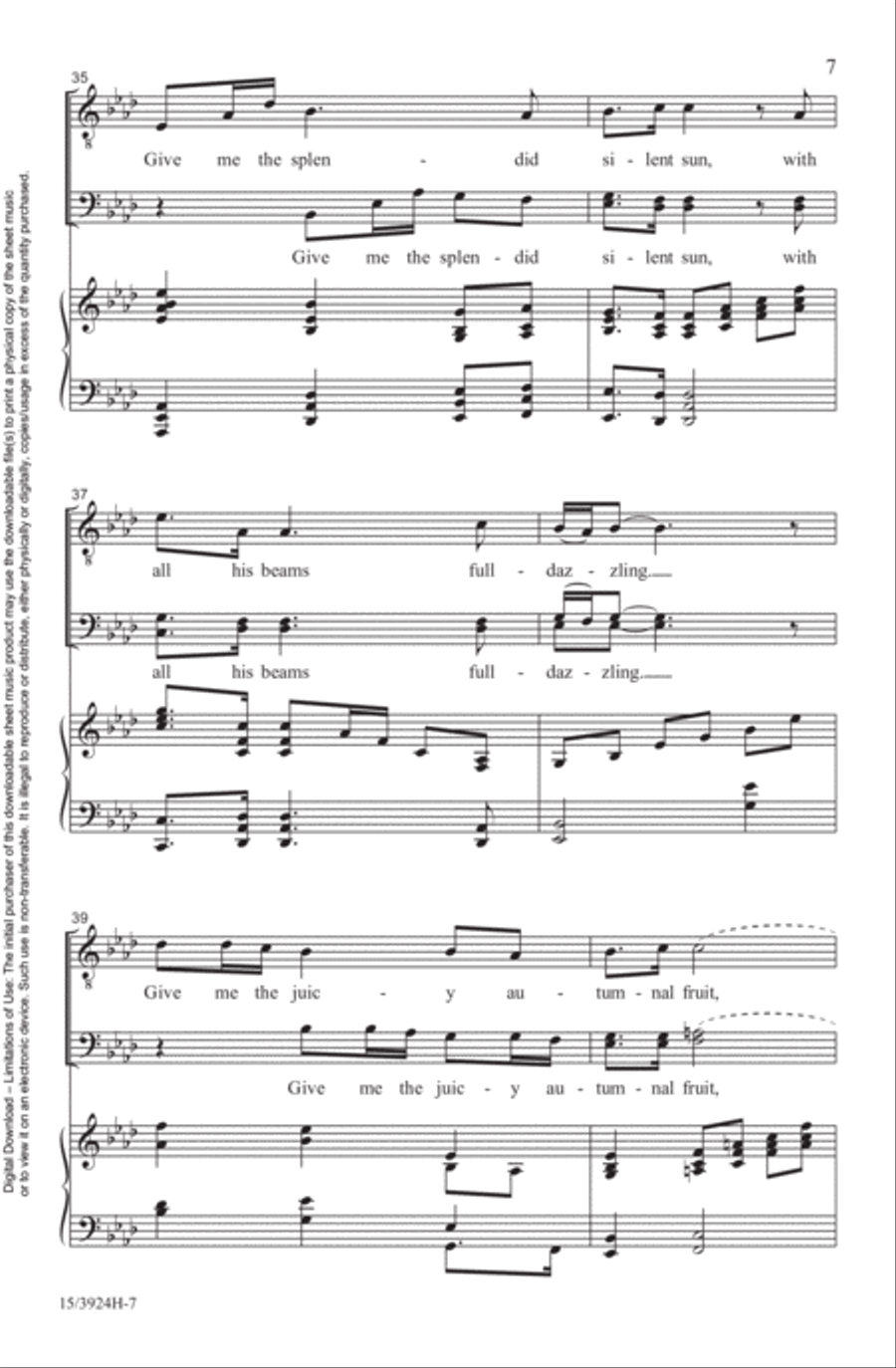 Give Me the Splendid Silent Sun TTB scores gallery preview page 7