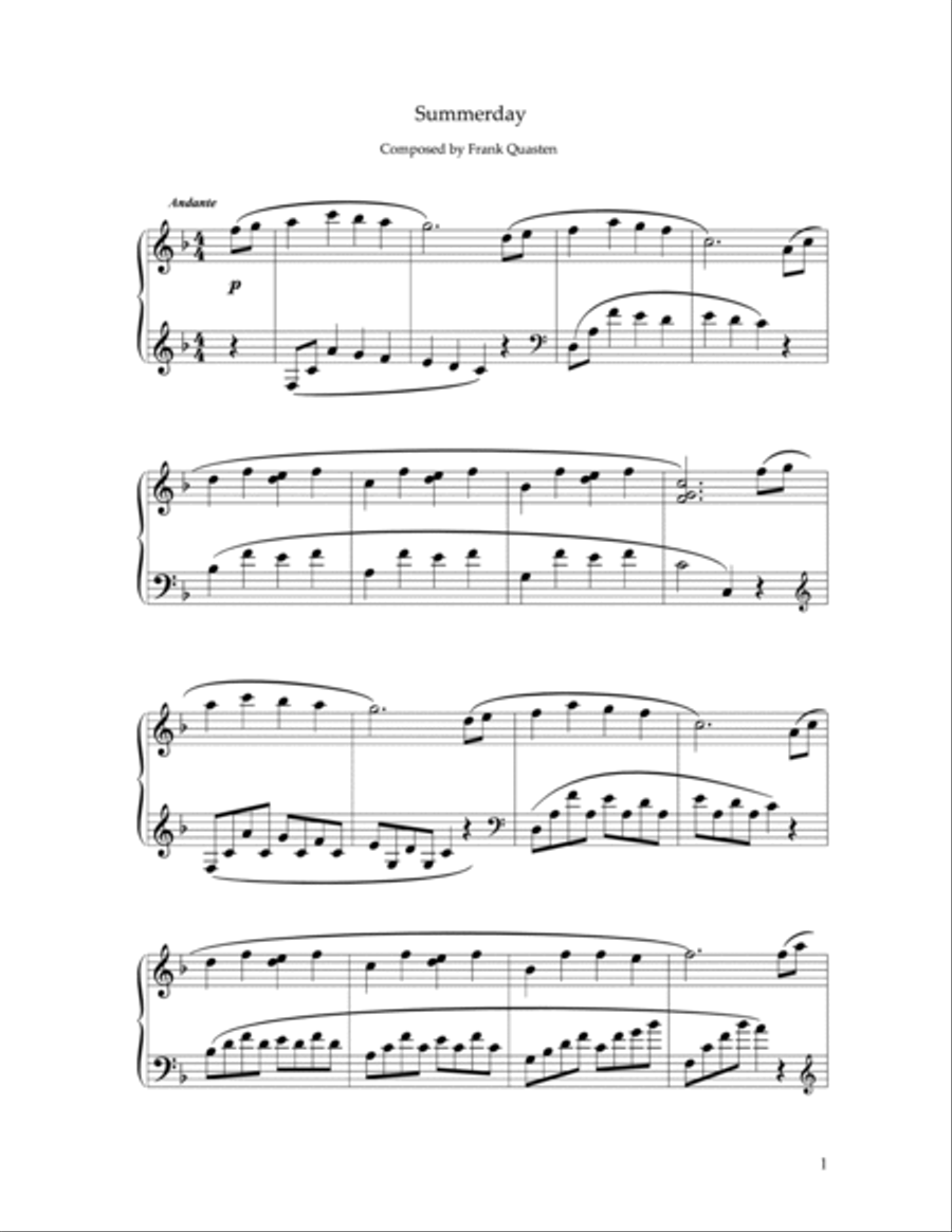 Summerday Summerday Piano Solo scores gallery preview page 2