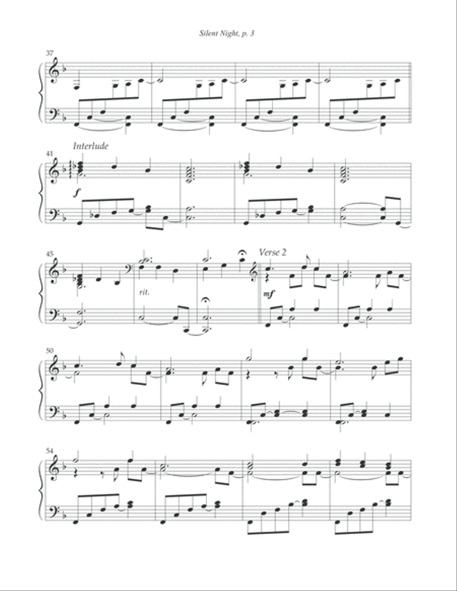 Silent Night Piano Solo scores gallery preview page 4