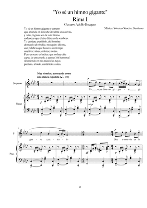 Rima 1. Yo sé un himno (soprano & Piano)