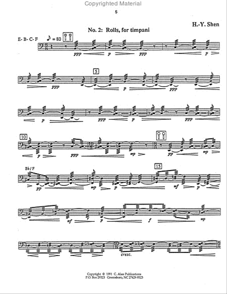 Six Concert Etudes Percussion Ensemble scores gallery preview page 4