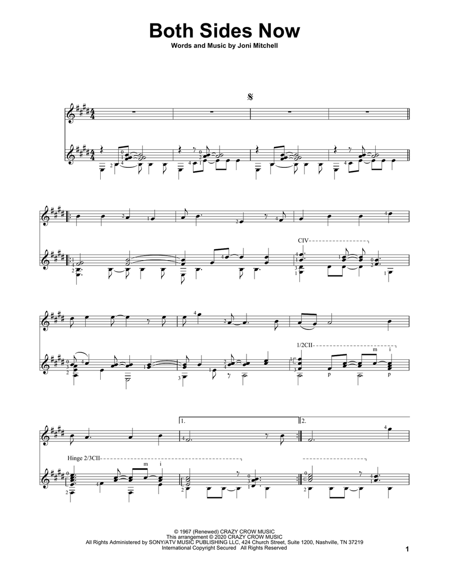 Both Sides Now Acoustic Guitar scores gallery preview page 1