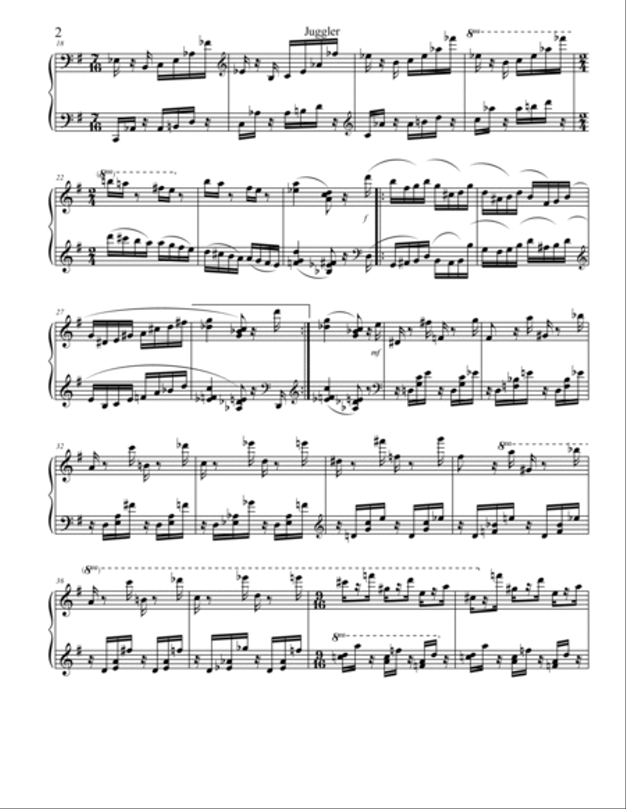 The Juggler Piano Solo scores gallery preview page 2
