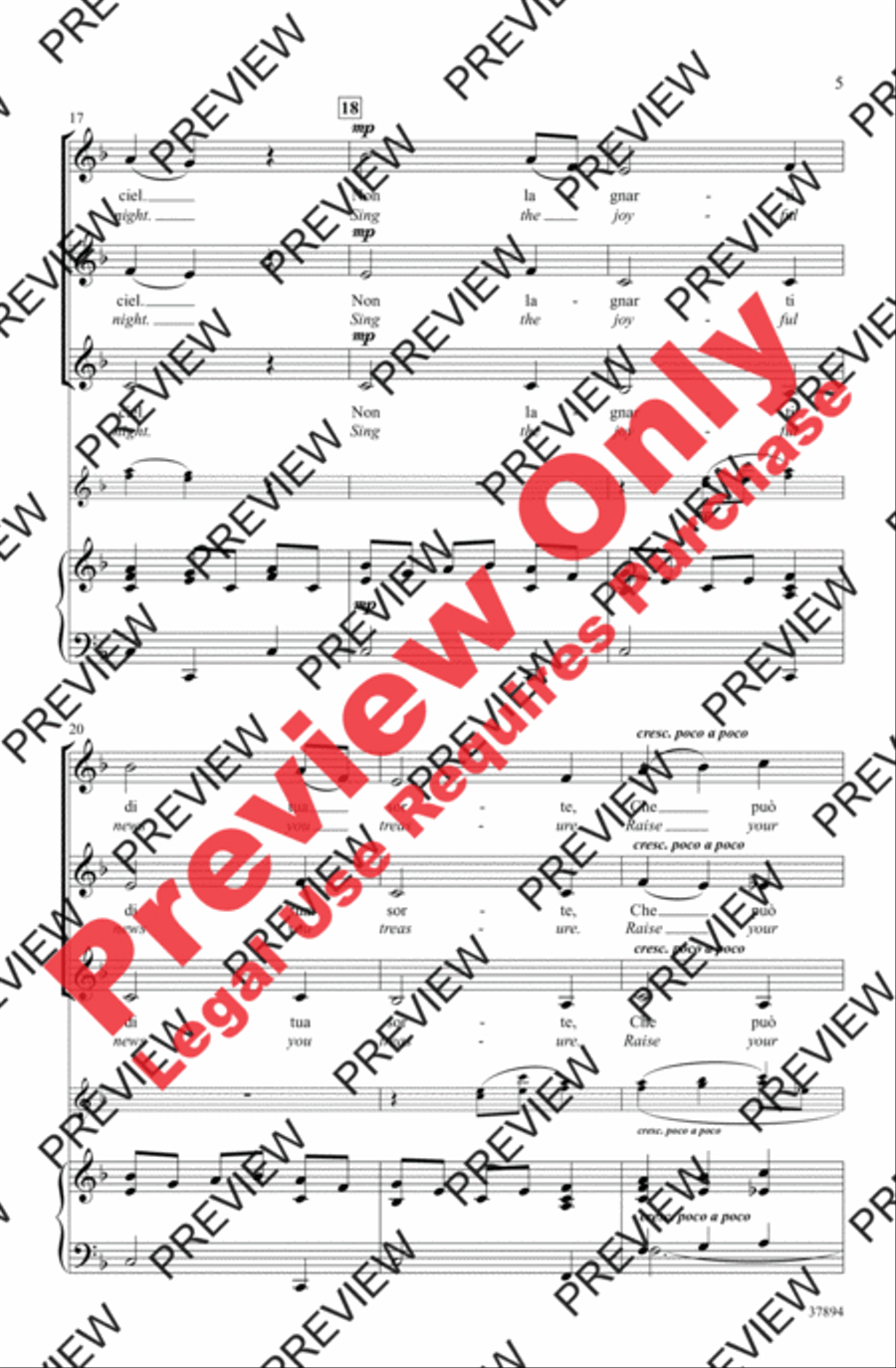 Torna, O Bella Women's Choir scores gallery preview page 5