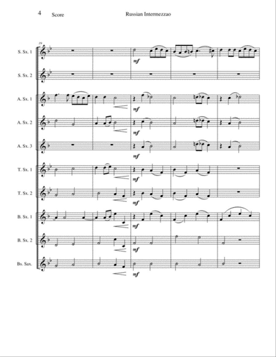 Russian Intermezzo in F-Minor Woodwind Ensemble scores gallery preview page 4
