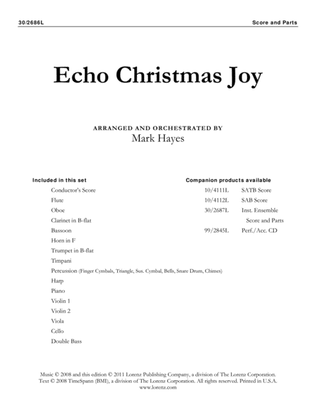 Book cover for Echo Christmas Joy - Orchestral Score and Parts