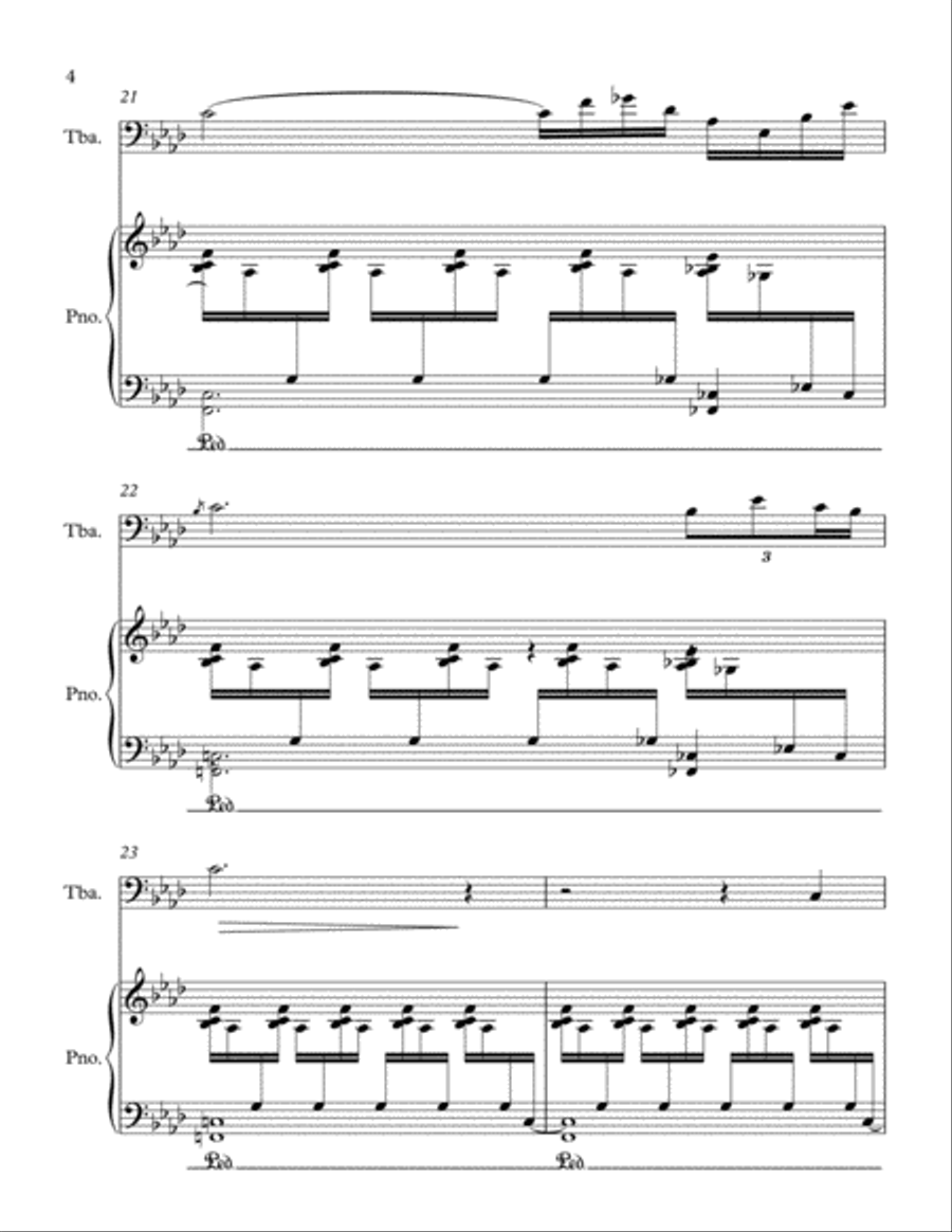 Labyrinth- For solo tuba with piano accompaniment Piano scores gallery preview page 4