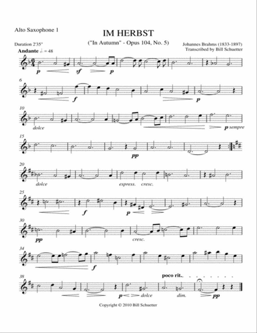 Im Herbst Im Herbst Saxophone Quartet scores gallery preview page 3